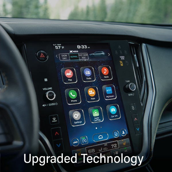 An 8-inch available touchscreen with the words &ldquo;Ugraded Technology&ldquo;. | Empire Subaru of Huntington in Huntington NY
